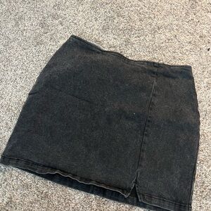 Classic Black Denim Skirt